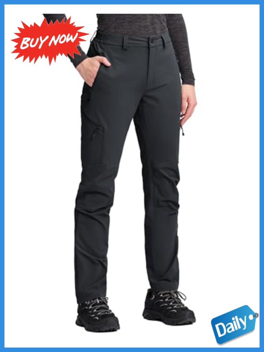 Women's Hiking Cargo Pants Quick Dry Ripstop 4 Zip Pockets Softshell